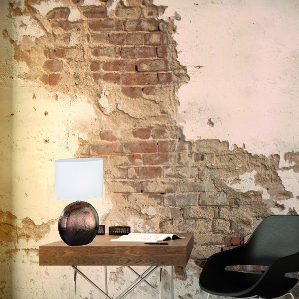 Bílo-hnědá stolní lampa Fischer & Honsel Foro, výška 53 cm-image-3