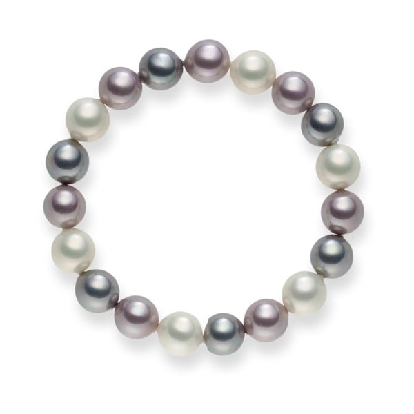 Perlový náramek Pearls of London Mystic Violet Rose, délka 19 cm