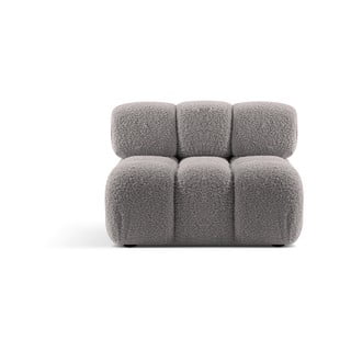 Světle šedý modul pohovky z textilie bouclé (středový díl) Bellis – Micadoni Home