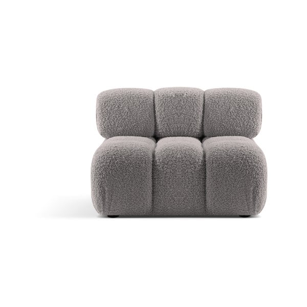 Světle šedý modul pohovky z textilie bouclé (středový díl) Bellis – Micadoni Home