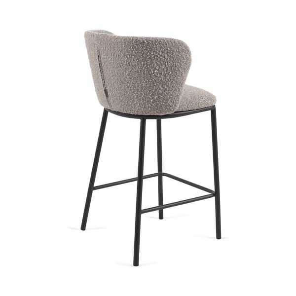 Světle šedá barová židle (výška sedáku 65 cm) Ciselia – Kave Home-image-4