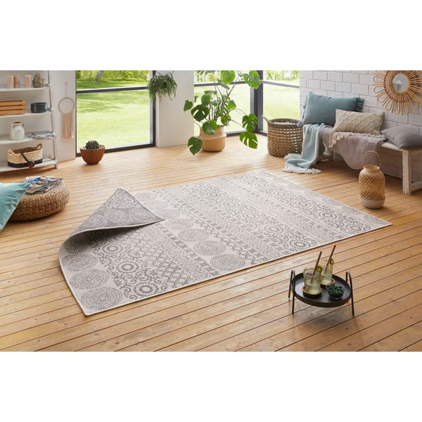 Šedo-bílý venkovní koberec Ragami Circle, 80 x 150-image-3