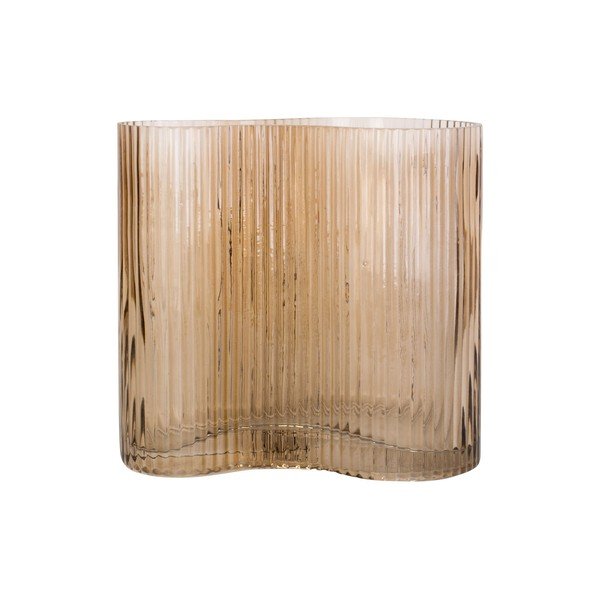 Světle hnědá skleněná váza PT LIVING Wave, výška 18 cm-image-4
