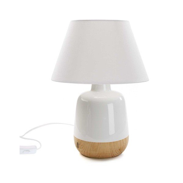Bílá porcelánová stolní lampa Versa De Mesa