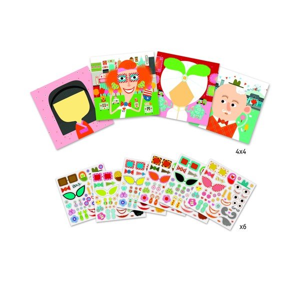 Set obrázků se samolepkami Djeco Faces-image-1