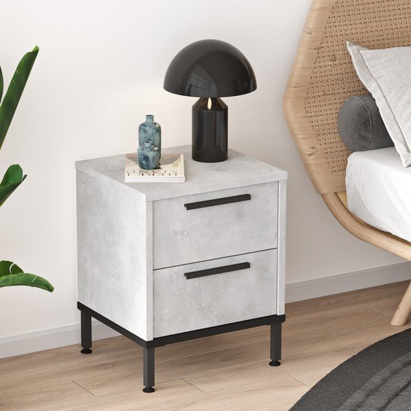 Světle šedý noční stolek Signor – Kalune Design-image-1