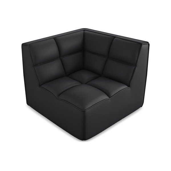 Černý modul pohovky z imitace kůže Kalai – Makamii-image-1