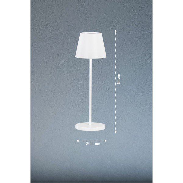 Bílá LED stmívatelná stolní lampa s kovovým stínidlem (výška 34 cm) Cosenza 2.0 – Fischer & Honsel-image-2