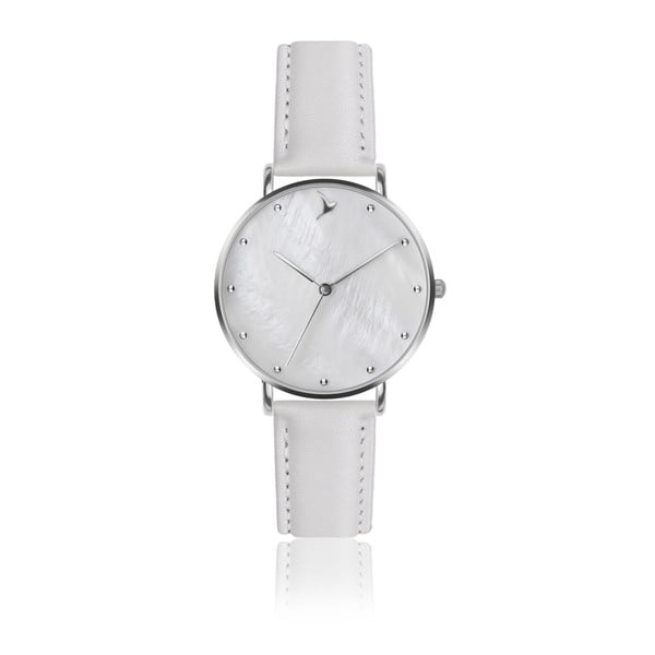 Dámské hodinky s bílým páskem z pravé kůže Emily Westwood Dream