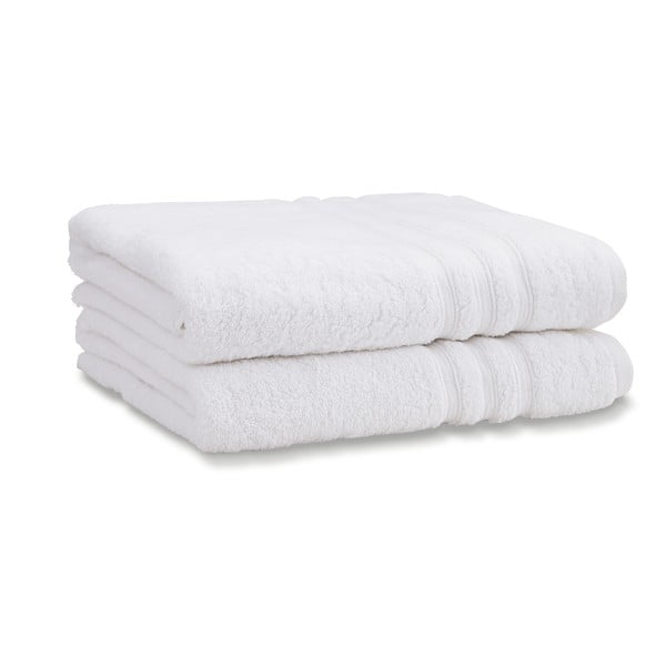 Bílé froté bavlněné osušky v sadě 2 ks 90x140 cm Zero Twist – Catherine Lansfield