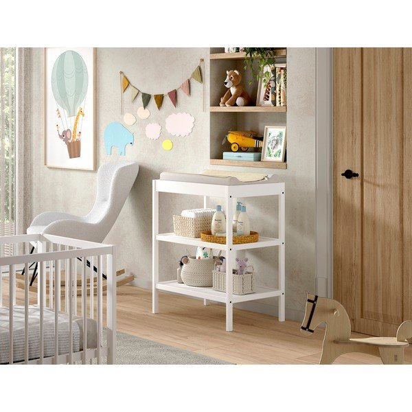 Bílý přebalovací pult z bukového dřeva Dino – Vipack-image-1