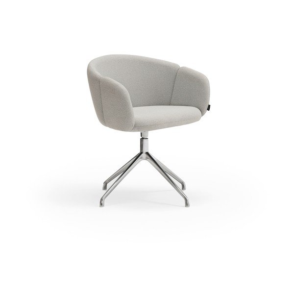 Světle šedé čalouněné jídelní křeslo s područkami Add – Teulat