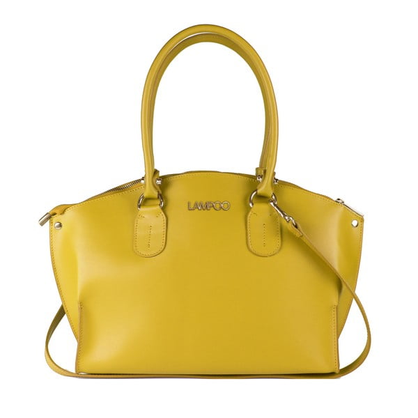 Žlutá kožená kabelka Lampoo Sammo