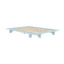 Světle modrá dvoulůžková postel z borovicového dřeva s roštem 180x200 cm Japan – Karup Design