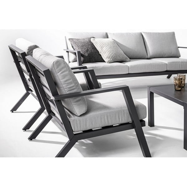 Šedý hliníkový zahradní lounge set pro 4 Harley   – Bizzotto-image-4
