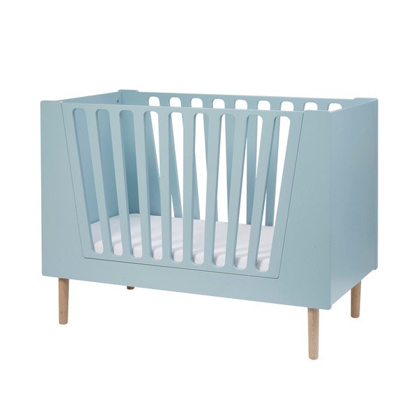 Modrá dětská postýlka Done by Deer, 120 x 60 cm