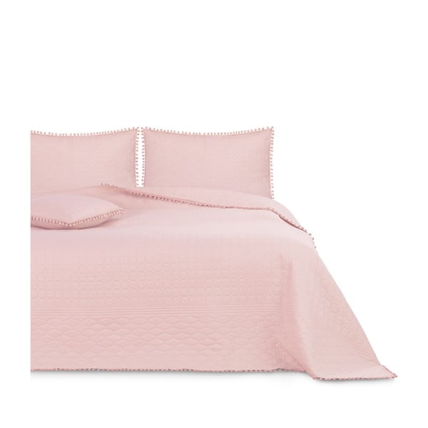 Pudrově růžový přehoz na postel AmeliaHome Meadore, 170 x 210 cm