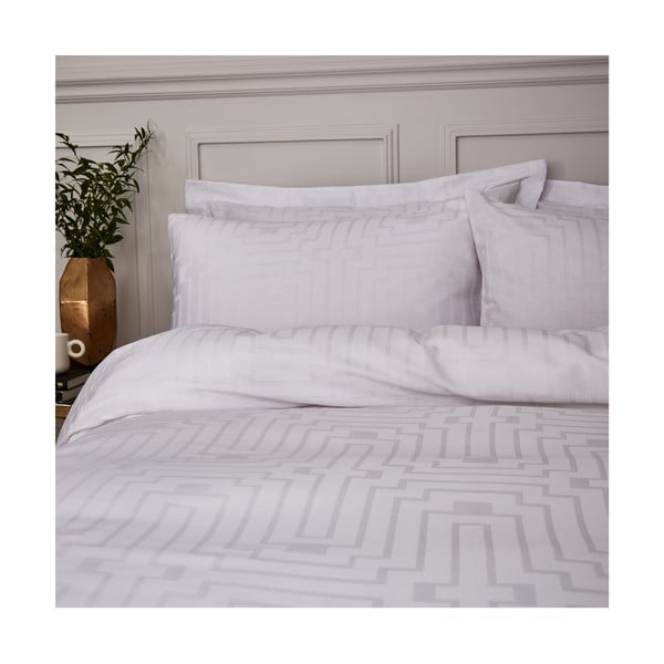 Bílé povlečení na jednolůžko z bavlněného saténu 135x200 cm – Bianca-image-1