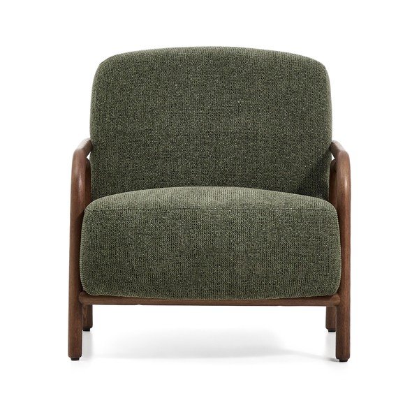 Tmavě zelené žinylkové křeslo Sylo – Kave Home-image-2