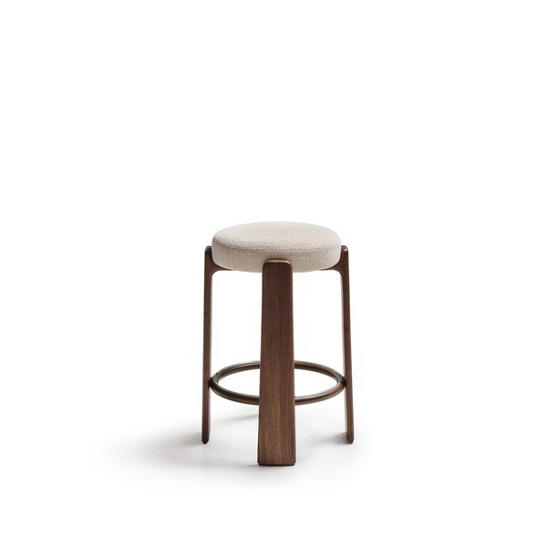 Béžová/v tmavě přírodní barvě barová stolička z jasanového dřeva (výška sedáku 75 cm) Granite – Kave Home-image-2