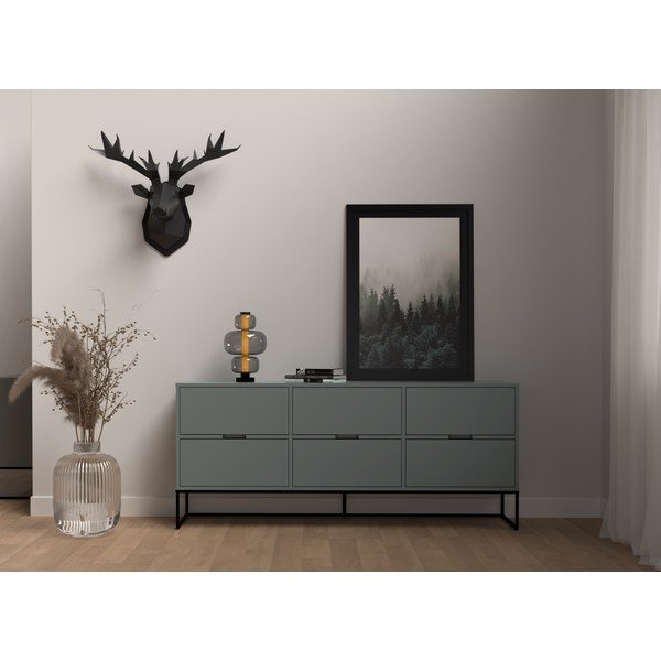 Šedozelená nízká komoda 176x76 cm Lipp - Tenzo-image-1