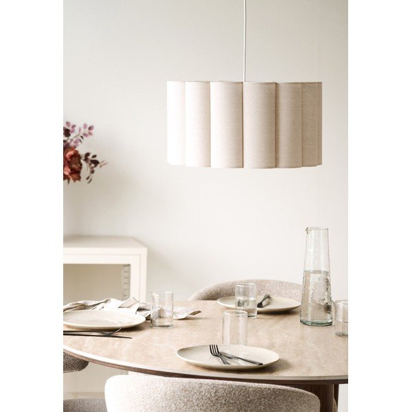 Béžové lněné závěsné svítidlo ø 45 cm Watton – House Nordic-image-1