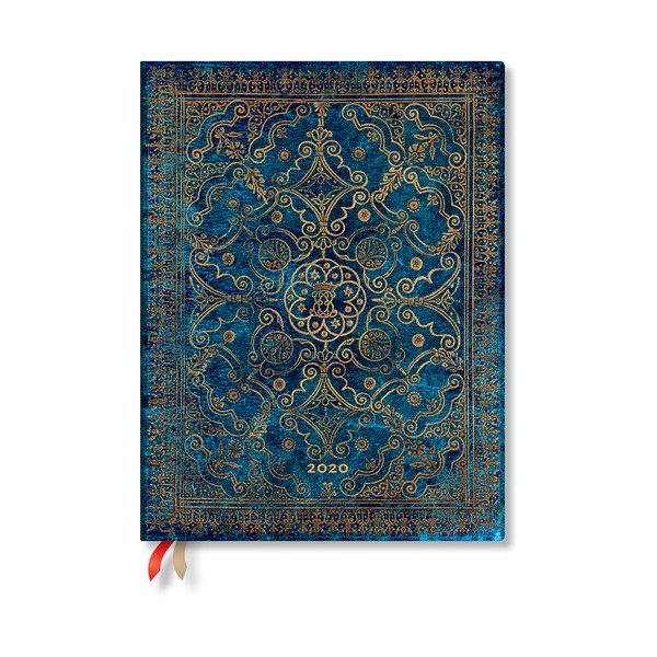Modrý diář na rok 2020 v tvrdé vazbě Paperblanks Azure, 368 stran