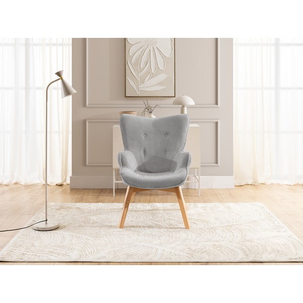 Šedé manšestrové křeslo Niko – Ropez-image-1