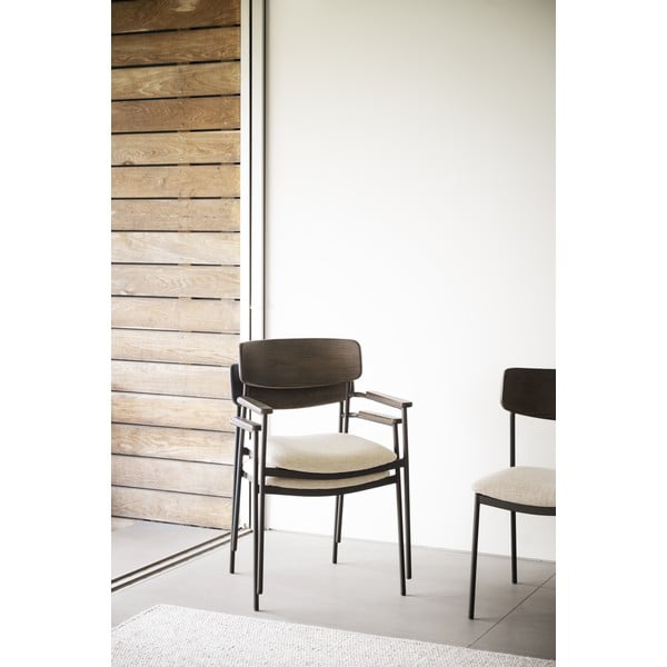 Krémovo-tmavě hnědé jídelní židle v sadě 2 ks Maymont – Rowico-image-1