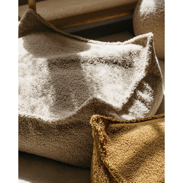 Hnědý dětský sedací vak z textilie bouclé Square – Wigiwama-image-3