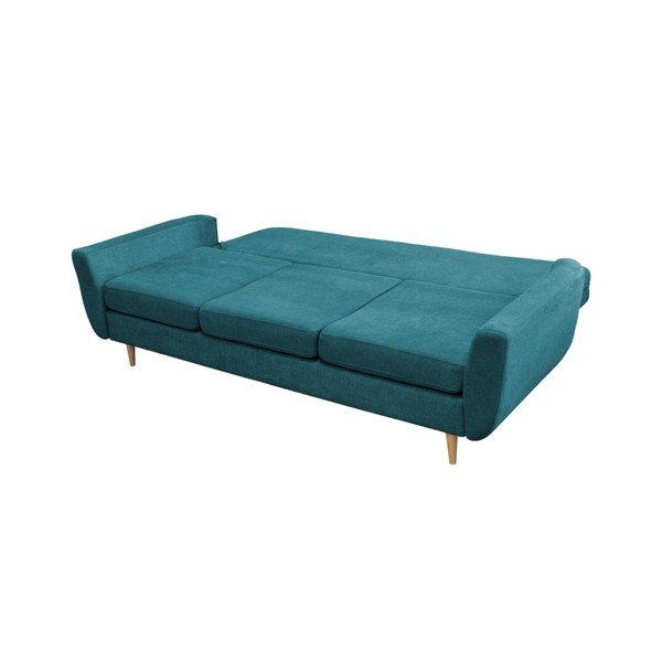 Tyrkysová rozkládací pohovka se světlými nohami Mazzini Sofas Rose-image-4