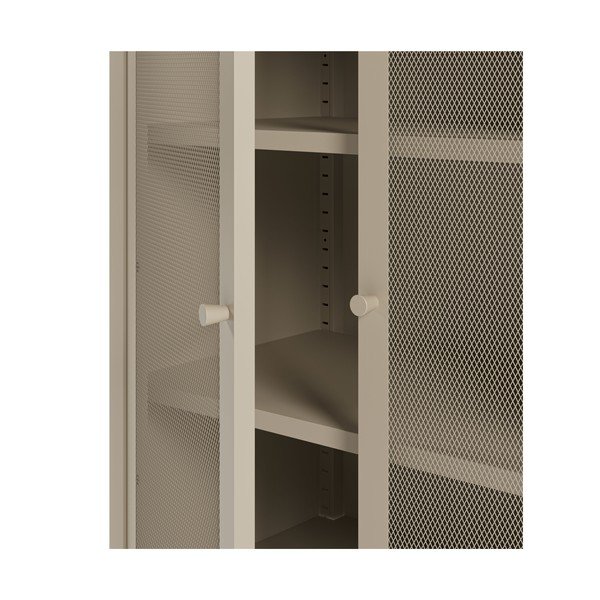 Krémová kovová skříňka 70x100x40 cm Fayna – Marckeric-image-4