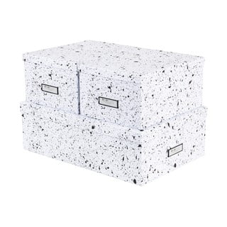 Sada 3 černo-bílých úložných krabic Bigso Box of Sweden Inge