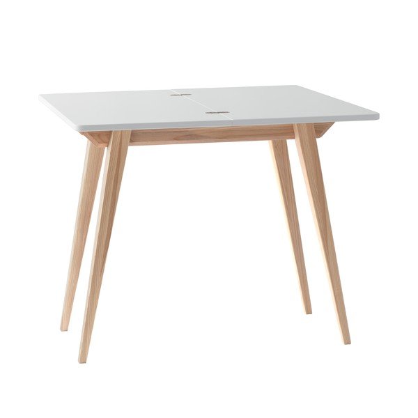 Rozkládací jídelní stůl s přídavnou deskou s bílou deskou 90x45 cm Envelope – Ragaba-image-3