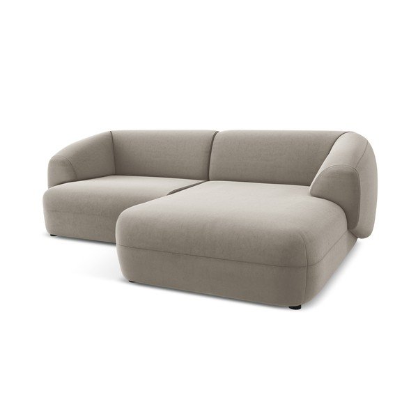 Béžová sametová rohová pohovka (pravý roh) Moana – Makamii-image-4