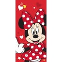 Červená bavlněná dětská osuška 70x140 cm Minnie "Red heart" – Jerry Fabrics