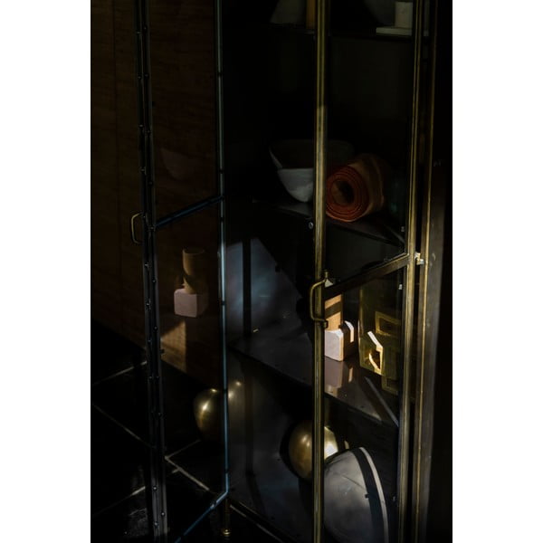 Kovová vitrína ve zlaté barvě 64x184 cm Gertlush – Dutchbone-image-3