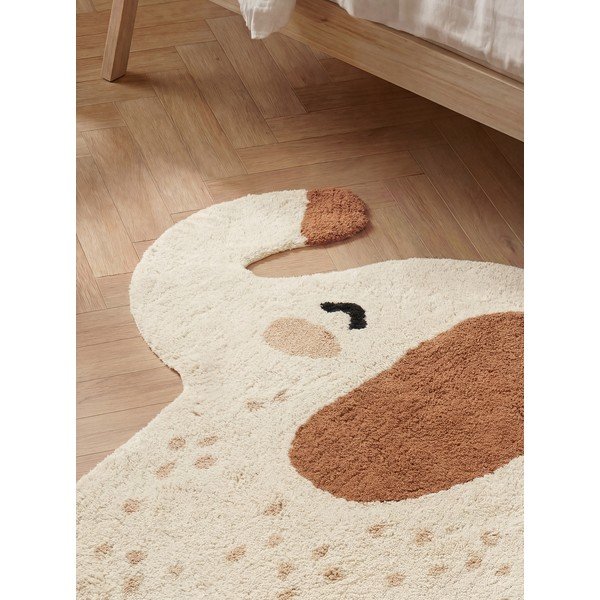 Hnědý/krémový pratelný/ručně tkaný bavlněný dětský koberec 95x120 cm Snuggle Emmi – Hanse Home-image-2