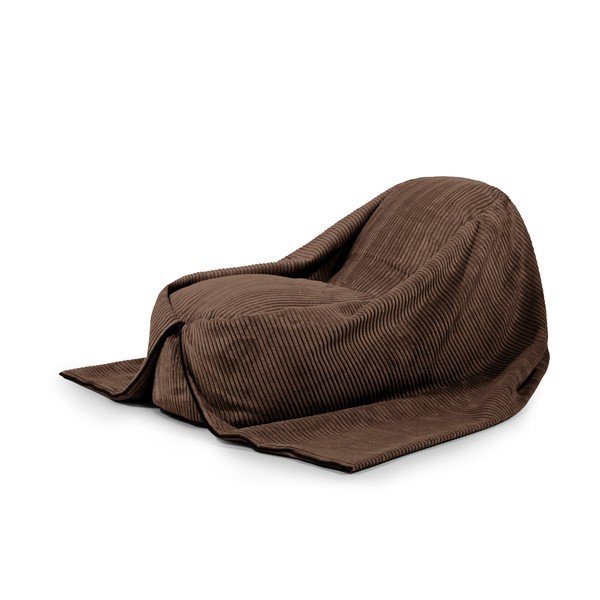 Tmavě hnědý manšestrový dětský sedací vak Cocoon 120 – SLOWDOWN