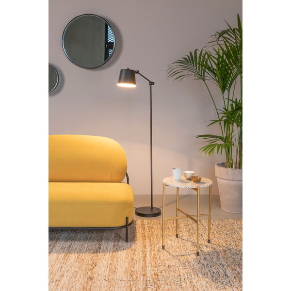 Černá stojací lampa s kovovým stínidlem (výška 135 cm) Hajo – White Label-image-4