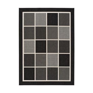 Černošedý venkovní koberec Universal Nicol Squares, 140 x 200 cm