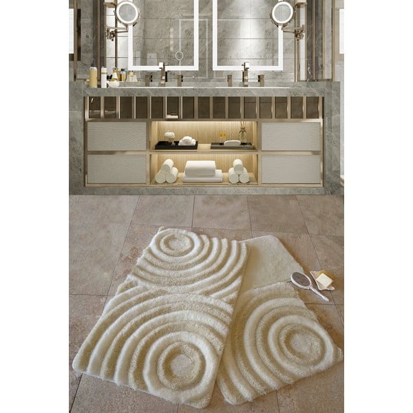 Béžové koupelnové předložky v sadě 3 ks 60x100 cm Wave – Foutastic-image-2
