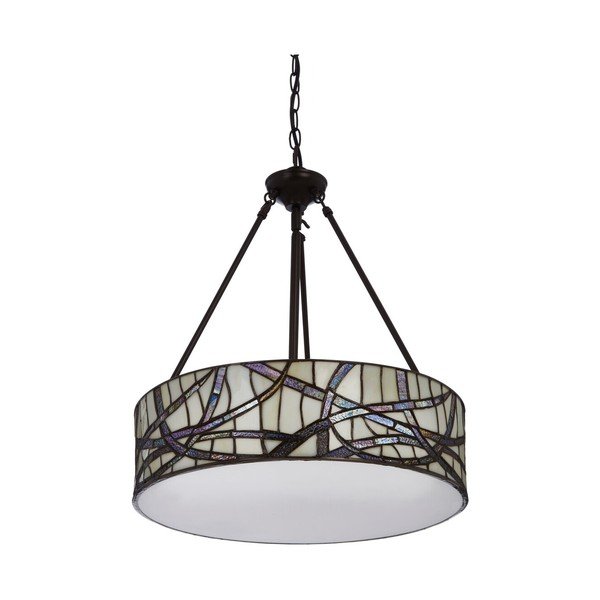 Kovové závěsné svítidlo se skleněným stínidlem ø 46 cm Waldorf – Premier Housewares-image-3