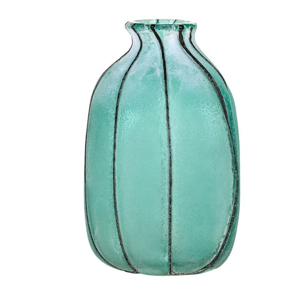 Modrá skleněná váza Dino BIanchi Lecce, výška 23,5 cm