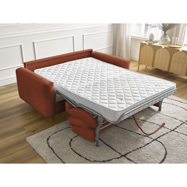 Oranžová pohovka na každodenní spaní/rozkládací 220 cm Cocoone – Bobochic Paris-image-1
