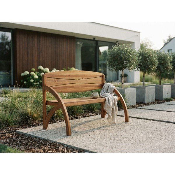 Hnědá dřevěná zahradní lavice Hadia – Garden Pleasure-image-1
