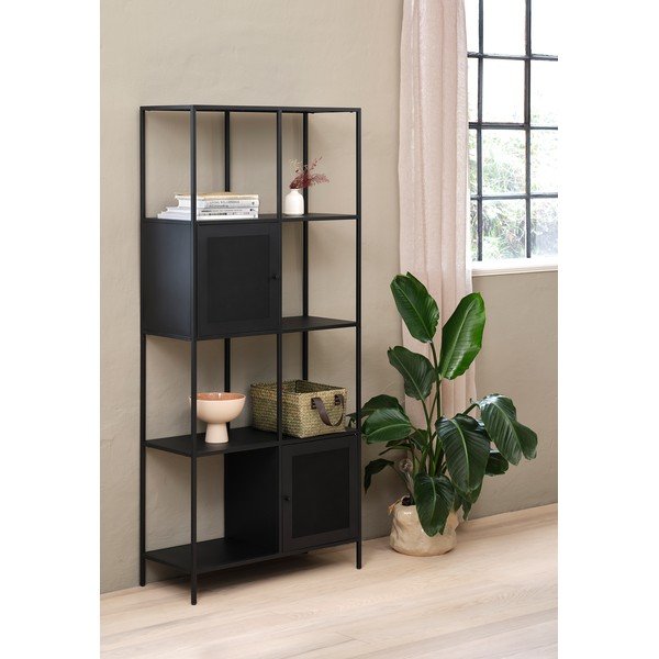 Černá kovová knihovna 80x180 cm Malibu – Unique Furniture-image-1