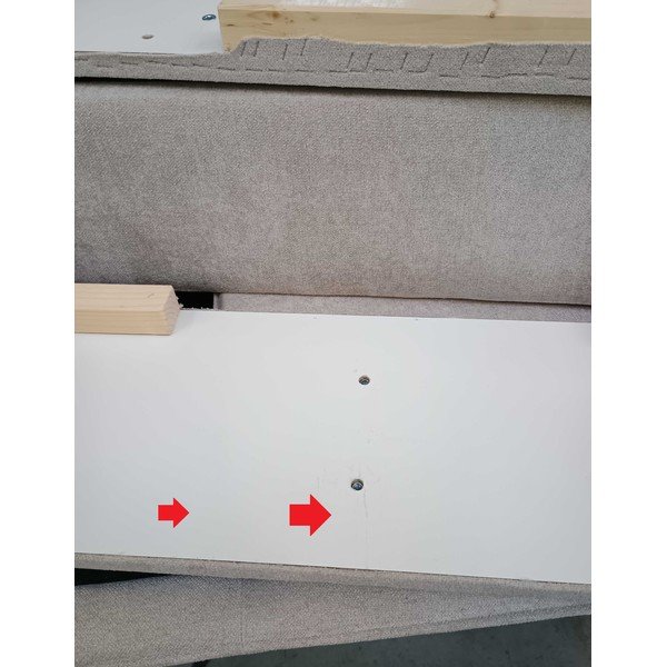 Béžová čalouněná jednolůžková postel s úložným prostorem s matrací 90x200 cm Avela - II. jakost – Bonami Selection-image-4