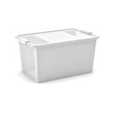 Bílý plastový úložný box s víkem 55x35x28 cm Bi-Box L – KIS