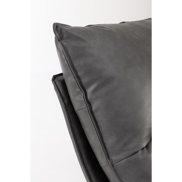 Tmavě šedé křeslo s úložným prostorem z imitace kůže Alanez – Bizzotto-image-1